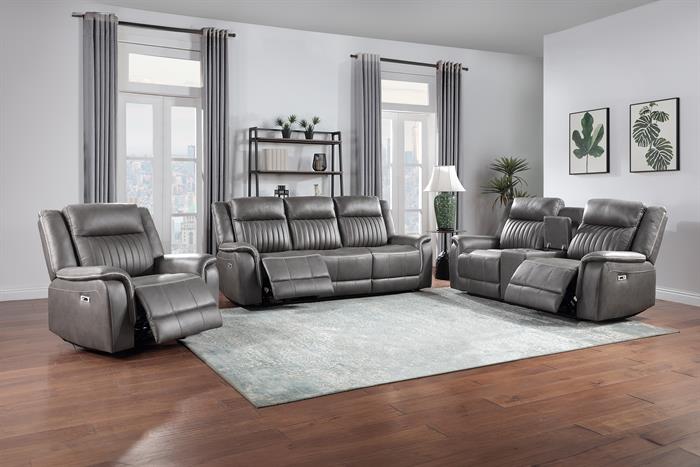 Enzo Sofa W/Dual Recline Gray – Xpress Furniture & Mattress